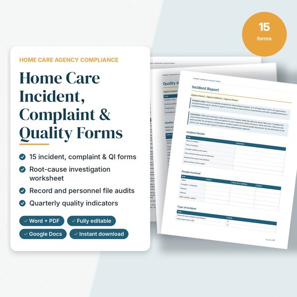 Incident, Complaint & Quality Forms