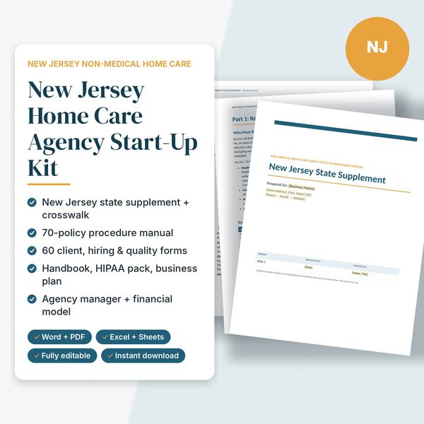 New Jersey Home Care Agency Start-Up Kit