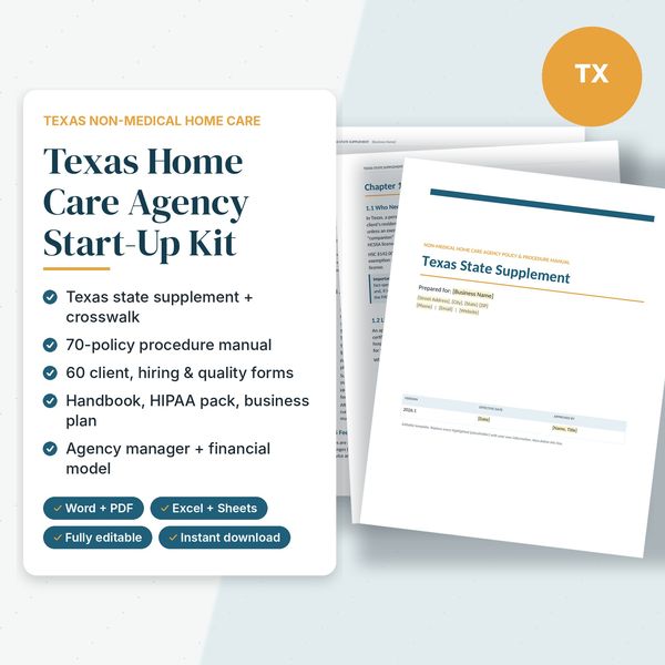 Texas Home Care Agency Start-Up Kit